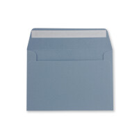 500x Briefumschläge Grau-Blau DIN C6 Format 11,4 x 16,2 cm - Haftklebung - Kuverts ohne Fenster - Weihnachten, Grußkarten & Einladungen - Für A6 & A4 Papier