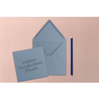 Quadratisches Einzelkarten-Set - 15 x 15 cm - mit Brief-Umschlägen - Graublau - 25 Stück - für Grußkarten & mehr - FarbenFroh by GUSTAV NEUSER