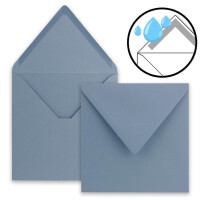 Quadratisches Einzelkarten-Set - 15 x 15 cm - mit Brief-Umschlägen - Graublau - 25 Stück - für Grußkarten & mehr - FarbenFroh by GUSTAV NEUSER