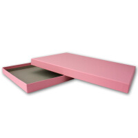 1x DIN A4 - Hochwertige Geschenk- und Aufbewahrungsbox - 30,2 x 21,3 x 2,1 cm - Rosa - stabiler 650 g/m² Karton