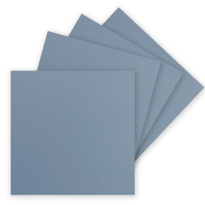 500 Einzel-Karten Quadratisch - 15 x 15 cm in Graublau (Blau) - 240 g/m² - blanko Bastel-Karten, Postkarten, Bastelkarton in Ton-Papier Qualität