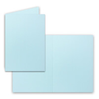 10 Sets - Faltkarten DIN A5 - Hellblau (Blau) mit Umschläge DIN C5 mit Gold Metallic Futter - 14,8 x 21 cm - FarbenFroh by GUSTAV NEUSER