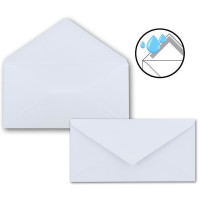 25x Faltkarten SET mit Brief-Umschlägen Kristallweiß (Weiß) - DIN Lang - Nassklebung -21 x 10,5 cm - Premium Qualität - FarbenFroh by GUSTAV NEUSER