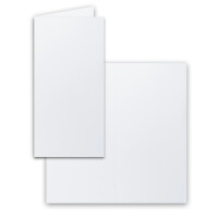 50x Faltkarten SET mit Brief-Umschlägen Kristallweiß (Weiß) - DIN Lang - Nassklebung -21 x 10,5 cm - Premium Qualität - FarbenFroh by GUSTAV NEUSER