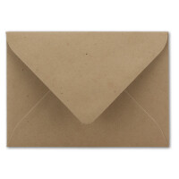 Briefumschläge aus Kraftpapier - Braun - 25 Stück - DIN B6 Format 125 x 185 mm - 120 Gramm pro m² - Größer als DIN B6 für dicke Faltkarten - Nassklebung - ideal für Weihnachten und Einladungen