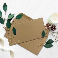 250x Kraftpapier Briefumschläge mit Metallic Sternen - DIN Lang - Gold geprägter Sternenregen - Farbe: Braun - Nassklebung - 120 g/m² - 110 x 220 mm - ideal für Weihnachten