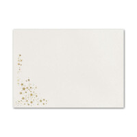 15x Weihnachts-Briefumschläge - DIN C5 - mit Gold-Metallic geprägtem Sternenregen, festlich matter Umschlag in creme - Nassklebung, 110 g/m² - 162 x 229 mm - Marke: GUSTAV NEUSER