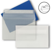 25x Briefumschläge B6 - 17,5 x 12,5 cm - Transparent - 
