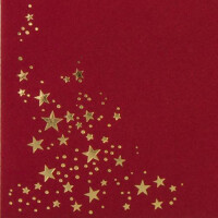 500x Briefumschläge mit Metallic Sternen - DIN Lang - Gold geprägter Sternenregen - Farbe: dunkelrot, Haftklebung, 120 g/m² - 110 x 220 mm - ideal für Weihnachten
