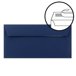 500x Briefumschläge mit Metallic Sternen - DIN Lang - Gold geprägter Sternenregen - Farbe: dunkelblau, Haftklebung, 120 g/m² - 110 x 220 mm - ideal für Weihnachten