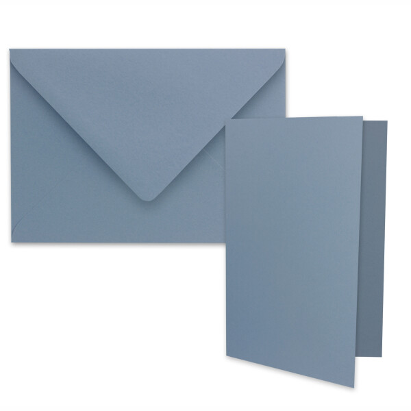 FarbenFroh by Gustav Neuser Lot de 50 enveloppes à lettre doublées or métallisé Format C5 Bleu foncé 156 x 220 mm Fermeture humide avec rabat pointu 