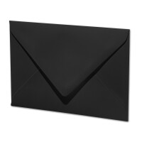 ARTOZ 25x Briefumschläge DIN B6 Schwarz (Schwarz) - 12,5 x 17,8 cm - Nassklebung - gerippte Kuverts ohne Fenster - Serie Artoz 1001
