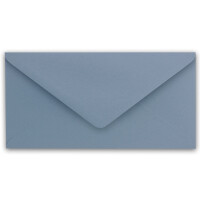 25 x DIN Lang Briefumschläge - Grau-Blau mit weiß