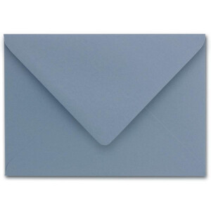 500x kleine Umschläge in Graublau DIN C7 8,1 x 11,4 cm mit Spitzklappe und Nassklebung in 110 g/m² - kleiner blanko Mini-Umschlag