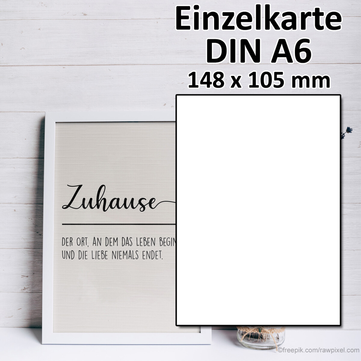DIN A6 Einzelkarte leinen/gehämmert/matt - 14,8 x...
