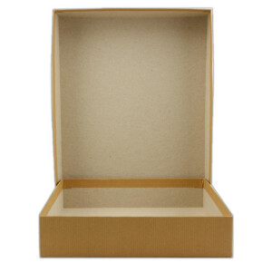 200x Geschenkschachtel mit Deckel - Braun (Kraftpapier) - Größe: B5 - Innen-Maße: 26 x 19 x 4 cm - Stülpbox aus Karton - Geschenkbox - Aufbewahrungsbox - Fotobox - Dekobox - Spieleschachtel