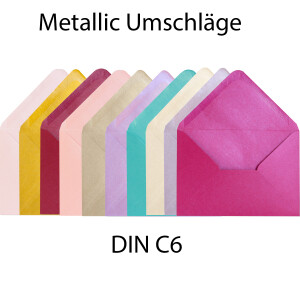 DIN C6 Briefumschlag - beidseitig metallic - spitze...
