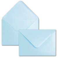 25x DIN C6 Briefumschläge, Hellblau mit Metallic Effekt