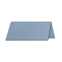 25x Tischkarten in Graublau (Blau) - 4,5 x 10 cm - blanko - Doppel-Karten - als Platzkarten und Namenskarten für Hochzeit und Feste