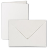 ARTOZ 15x DIN B6 Faltkarten-Set mit Umschlägen - Ivory-Elfenbein (Creme) - 120 x 169 mm - gerippte Bastelkarten blanko mit Brief-Umschlägen - 220 g/m²