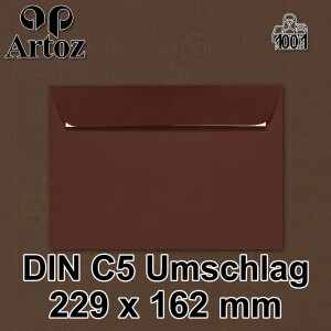 ARTOZ 15x Briefumschläge DIN C5 Braun (Braun) - 229 x 162 mm Kuvert ohne Fenster - Umschläge selbstklebend haftklebend - Serie Artoz 1001