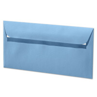 ARTOZ 500x Briefumschläge DIN Lang Marienblau 100 g/m² selbstklebend - DL 224x114 mm - Kuvert ohne Fenster - Umschläge mit Haftklebung Abziehstreifen