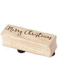 Artoz Stempel – Holzstempel – „Merry Christmas“ – 60 x 20 mm – Motivstempel zum Kartenbasteln für Weihnachten, Einladungen, Grüße