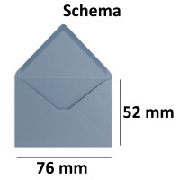 500 Mini Brief-Umschläge - Graublau (Blau) - 5,2 x 7,6 cm - Miniatur Kuverts mit Nassklebung für Blumen-Grüße, Grußkarten, Anhänger & Geld-Geschenke - FarbenFroh by GUSTAV NEUSER