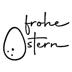 Artoz Stempel – Holzstempel – „frohe Ostern“ – 50 x 35 mm – Motivstempel zum Kartenbasteln für Einladungen, Geburtstag, Glückwünsche