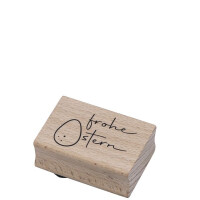 Artoz Stempel – Holzstempel – „frohe Ostern“ – 50 x 35 mm – Motivstempel zum Kartenbasteln für Einladungen, Geburtstag, Glückwünsche
