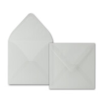 25x Briefumschläge Quadratisch 165 x 165 mm - Transparent - 92 Gramm pro m² - 16,5 x 16,5 cm - Nassklebung - ohne Fenster  - Für ganz besondere Anlässe