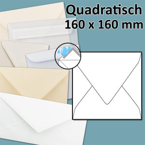 Briefumschl&auml;ge Quadratisch 160 x 160 mm -...