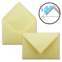 25 Brief-Umschläge - Pastellgelb - DIN C6 - 114 x 162 mm - Kuverts mit Nassklebung ohne Fenster für Gruß-Karten & Einladungen - Serie FarbenFroh