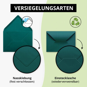 25 Brief-Umschläge - Petrol - DIN C6 - 114 x 162 mm - Kuverts mit Nassklebung ohne Fenster für Gruß-Karten & Einladungen - FarbenFroh by GUSTAV NEUSER