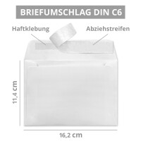 25x Weihnachts-Briefumschläge - DIN C6 - mit Gold-Metal