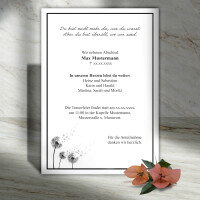 15 x Set Trauerpapier DIN A4 + Trauerumschläge DIN Lang