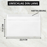 15 x Set Trauerpapier DIN A4 + Trauerumschläge DIN Lang