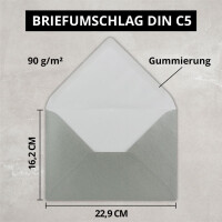 Metallic Briefumschläge in Silber Metallic - 50 St&uuml