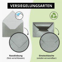 Metallic Briefumschläge in Silber Metallic - 50 St&uuml
