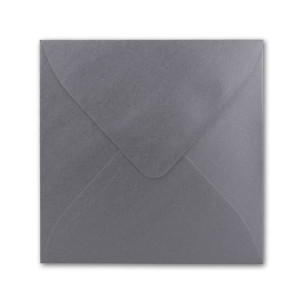 25x Quadratische Briefumschläge in Silber Metallic - 15,5 x 15,5 cm - ohne Fenster, mit Nassklebung - 110 g/m² - Für Einladungskarten zu Hochzeit, Geburtstag und mehr - Serie FarbenFroh