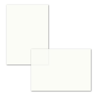 50x ungefalztes einfaches Einlege-Papier für DIN A5 Karten - transparent-weiß - 146 x 208 mm - ideal zum Bedrucken mit Tinte und Laser - hochwertig mattes Papier von GUSTAV NEUSER