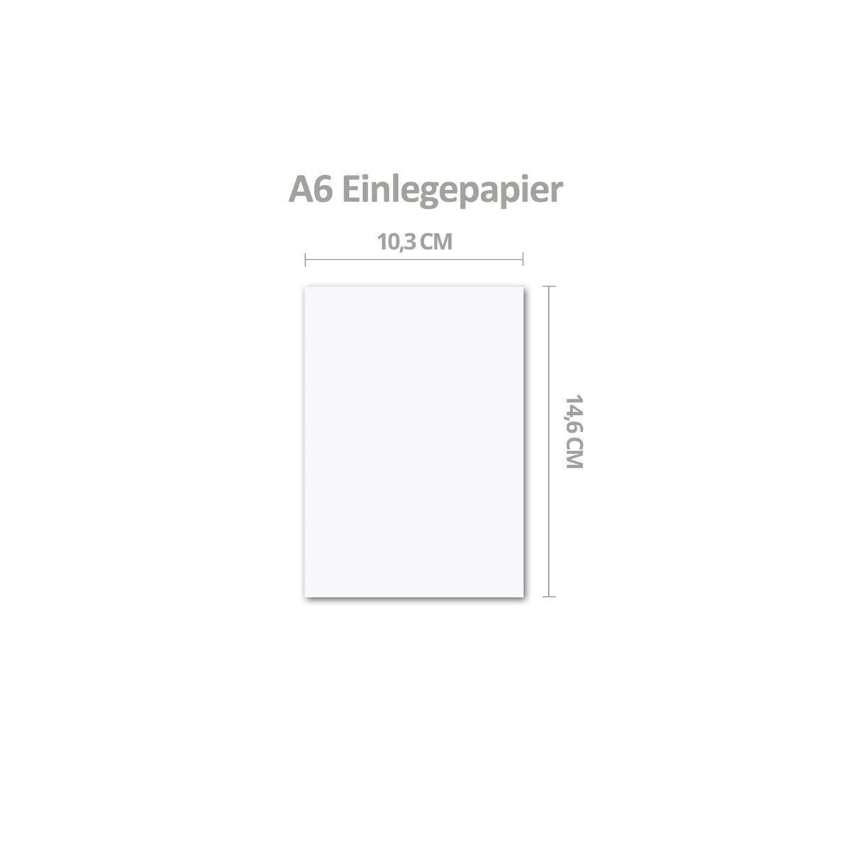 50x ungefalztes einfaches Einlege-Papier für DIN A6 Karten - transpar