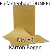 50 Stück DIN A4 Karton Bogen - Elefantenhaut DUNKEL - 21 x 29,7 cm - 190 g/qm - beschichtet