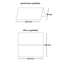25x Danksagungskarten Trauer DIN LANG - Doppelkarten aufklap