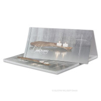 25 x Trauer-Set - Danksagungs-Trauer-Doppelkarten mit Umschlägen DIN Lang 21 x 19,8 cm - Hochglanz - Serie: Bianca