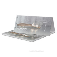 50 x Trauer-Set - Danksagungs-Trauer-Doppelkarten mit Umschlägen DIN Lang 21 x 19,8 cm - Hochglanz - Serie: Bianca