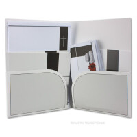 50 x Trauer-Set - Danksagungs-Trauer-Doppelkarten mit Umschlägen DIN Lang 21 x 19,8 cm - Hochglanz - Serie: Mathilde
