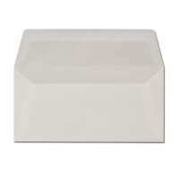 50 Sets Gohrsmühle Feinstpapier mit abgepasstem Wasserzeichen - Weiß Matt DIN A4 - Umschläge DIN Lang gefüttert mit hellgrauem Seidenpapier 80 g/m²