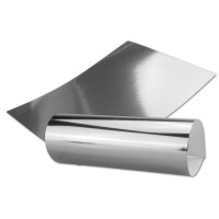Silber Metall Spiegel Papier - 20er-Set - spiegelnd silber - Rückseite Weiß - DIN A4 21,0 x 29,5 cm -Ideal zum Basteln und Selbstgestalten