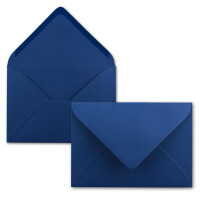 100x Brief-Umschläge Format B6 - Nachtblau - Dunkel-Blau- 12 x 17,5 cm - Nassklebung mit spitzer Klappe - 110 g/m² - Einladungs-Kuverts